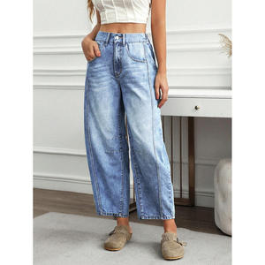 2026 Wholesale Dark Blue Ladies Jean Destroyed Skinny Denim Jeans High Waist Women Pants - Product Image 4