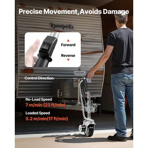 Carrello Elettrico per Rimorchi con Capacità di Traino di 5500 Libbre, Ruota Motrice da 380W 12V, Velocità di Movimento Regolabile 23 Ft/min, 12.2-24.8 Regolabile - Product Image 4