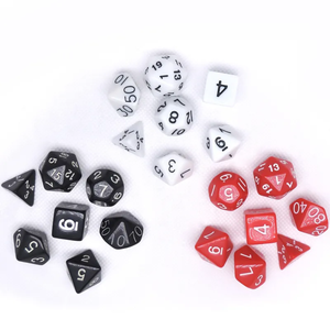 Nouvel ensemble de dés en résine pour D&D, dés polyédriques transparents à paillettes de couleur unie en plastique pour jeux de rôle Dungeons and Dragons - Product Image 1