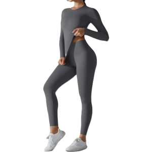 Ensemble de yoga sexy de haute qualité avec pantalon évasé, fabriqué au Pakistan par une usine OEM offrant un service professionnel. - Product Image 4