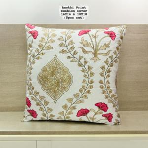 Classic Anokhi Print Decorative <b>Cushion</b> Covers Floral Bird Pattern Pillow Cover <b>Set</b> of 5 for <b>Sofa</b> Bedroom Living Room Home Decor - Product Image 1