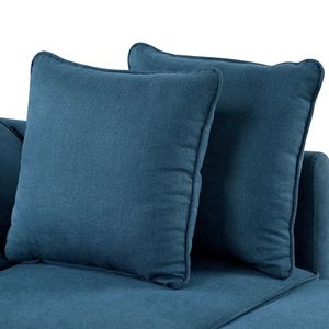 Poltrona Convertibile in Tessuto Blu per Soggiorno con Poggiatesta Regolabile e Cuscini, 1 Pezzo, Arredamento Funzionale - Product Image 5
