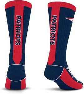 Calcetines Deportivos de los New England Patriots, Color Azul Marino y Rojo, de Poliéster Resistente, Talla Grande - Product Image 2