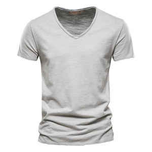 Camiseta de Verano para Hombre, Nueva Moda, Deportiva, Manga Corta, Casual, Poliéster/Algodón, Cuello en V, Corte Holgado, Transpirable, Venta al Por Mayor - Product Image 4
