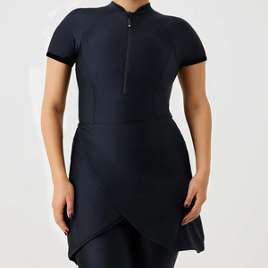 Maillot de bain musulman personnalisé pour femme, burkini modeste à couvrance intégrale, coupe haute, imprimé devant, ensemble 2 pièces, séchage rapide, élégant, islamique - Product Image 3