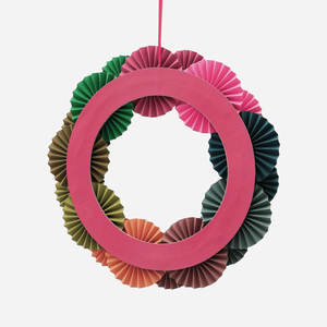 Guirnalda Festiva Multicolor Hecha a Mano con Flores de Papel, Decoración Navideña - Product Image 3