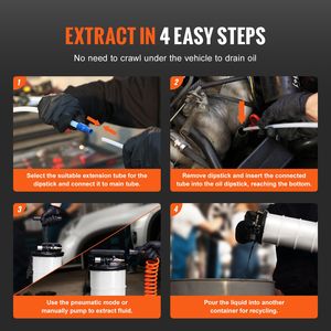 Estrattore di Olio Pneumatico/Manuale da 6,5 Litri (1,74 Galloni) con Tubo di Aspirazione per la Cura dell'Auto - Product Image 6