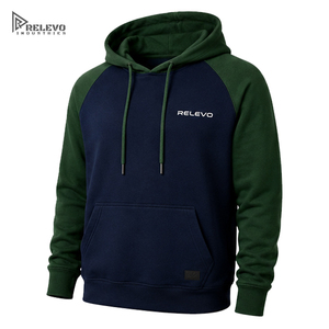 Sweat à capuche homme bicolore avec logo personnalisé, sweat à capuche lourd en molleton avec design personnalisé, manches contrastées, pull à capuche lourd - Product Image 1