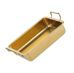 Bandeja Rectangular de Metal Chapada en Oro al por Mayor, Bandeja de Servicio de Acero Inoxidable Personalizada de Lujo - Product Image 6
