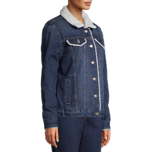 Veste en jean polaire vintage pour homme, délavée foncée, épaisse, thermique, col rabattable, respirante, coupe-vent, avec fermeture frontale - Product Image 3