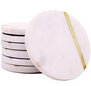 Juego de Posavasos Hexagonales de Lujo en Mármol y Madera |   Posavasos de Piedra Estilo Nórdico con Logotipo Personalizado |   Decoración del Hogar Moderna y Minimalista - Product Image 3