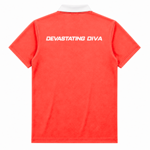 Camiseta Polo Transpirable Personalizada de la Hermandad Delta Sigma Theta con Logotipo Bordado en la Parte Delantera, Roja y Blanca, Casual, de Manga Corta para Mujer - Product Image 3