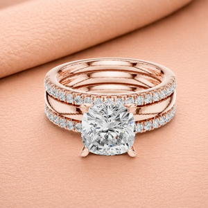 Anillo de Eternidad de Lujo con Diamantes en Forma de Pera en Oro Amarillo, Oro Blanco y Oro Rosa para Mujer, Joyería para Aniversario de Bodas - Product Image 3