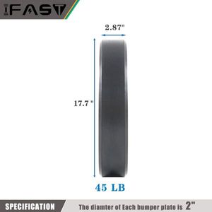 For Olympic 45lb Weight Plates with 2 Inch Steel Insert Rubber Bumper Home Gym Strength Training Bundle Options Available - Product Image 6