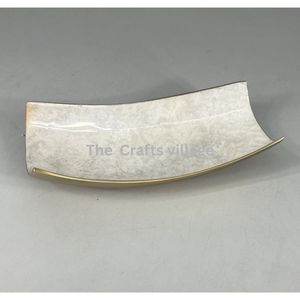 Tazón de Chocolate Metálico Hecho a Mano, Minimalista, con Acabado en Crema y Dorado Pulido, Plato Decorativo para Servir, Elegante Tazón para Aperitivos - Product Image 2