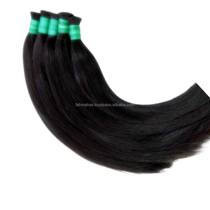 Extensions de cheveux vierges indiens 100% naturels, qualité supérieure, lisses, Remy, 100g, en vrac, double trame, permanent, toutes couleurs - Product Image 4