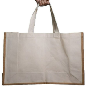 Bolsa de Mano Grande de Lona de Algodón Orgánico al por Mayor, Bolsa de Compras Reutilizable con Cremallera, Impresión de Logotipo Personalizable, Serigrafía Reciclable - Product Image 3