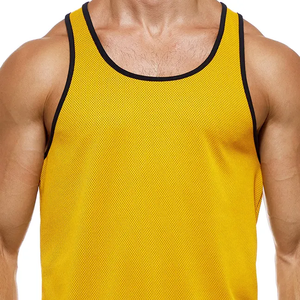 <b>Men's</b> Performance Sleeveless Tank Tops Gym Wear <b>Stretchy</b> Compression Fit Cotton/Polyester Eco-Friendly & Quick Dry - Product Image 4
