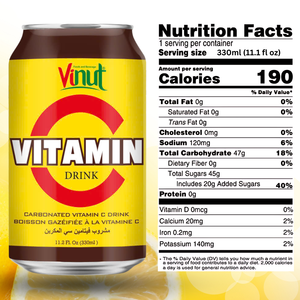 Bebida carbonatada Vitamina C 250ml (8,4 floz) VINUT Fábrica de Vietnam Sin azúcar Precio mayorista Muestra gratis Etiqueta privada OEMODM - Product Image 2