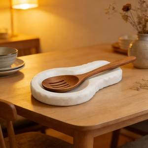 Repose-cuillère en marbre blanc de luxe pour cuisine moderne, support décoratif pour cuillères de cuisine, solution de nettoyage facile - Product Image 5