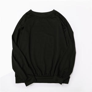Sweat-shirt unisexe à col rond surdimensionné en tricot, couleur unie, décontracté, manches longues, vert, coupe classique - Product Image 4