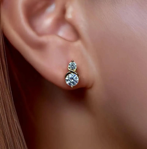 Pendientes de Diamantes de Laboratorio en Oro, Certificados por IGI, Claridad VVS1, Color D, Estilo Vintage, para Boda o Compromiso, Joyería para Mujer - Product Image 2