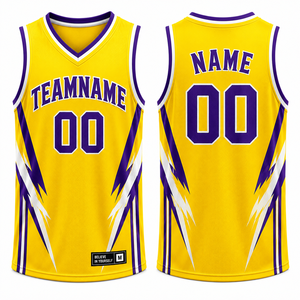 Maillots de basket-ball personnalisés 100% polyester, sublimation intégrale, tenues d'équipe OEM, kits personnalisés XL, nom et numéro personnalisés - Product Image 1