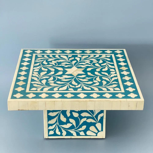 Moroccan Style Luxury Bone Inlay Cake Stand Square Shape Handmade Wooden Resin Cake Holder for Weddings & Home Decor - Product Image 3