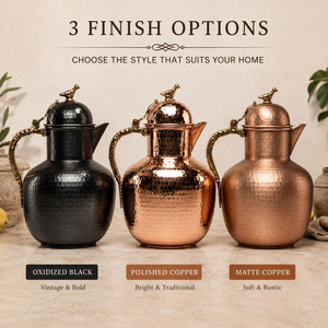 Carafe en cuivre pur de qualité supérieure, design indien populaire, écologique, classique, avec couvercle et poignée, logo personnalisé, prix bas - Product Image 5