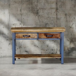 Modern Solid Mango Wood Foldable <b>Console</b> Dining <b>Table</b> Office Desk Restaurant Furniture Outdoor Commercial Hotel Bedroom - Product Image 1