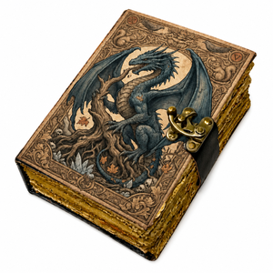 New Era Dragon Leather Hardcover Diary with <b>Sewing</b> Binding Brass Clasp Sublimation Artwork for Gift Use - Product Image 1