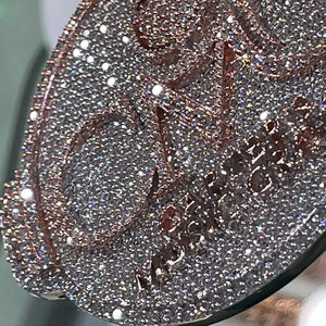 Colgante unisex de plata maciza 925 con moissanita grande de 21.00 ct, chapado en oro, estilo hip hop, con inicial de nombre personalizada. - Product Image 4