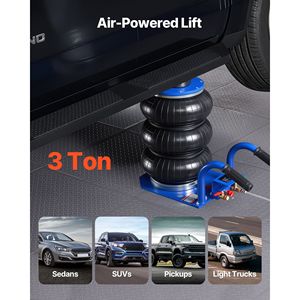 Martinetto Pneumatico a Tre Sacche da 3 Tonnellate/6613 Libbre, Sollevamento Rapido 1-6 s, con Tubi in Acciaio da 17,7 Pollici/450 mm - Product Image 2