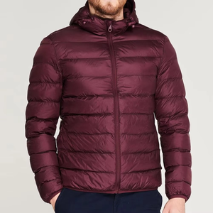 Chaqueta Acolchada Ligera Color Granate para Hombre, con Capucha, Plegable, Resistente al Agua, Acolchada, Térmica, para Invierno - Product Image 4