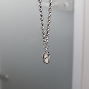 3.0ct Button Back Georgian Cut Down Collet Set Pear Moissanite Pendant Blackened Gold Pendant Blackened Link Ball n Chain - Product Image 6
