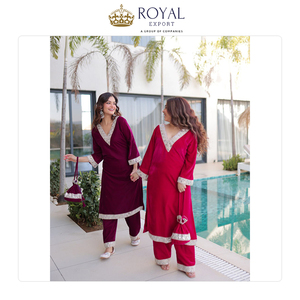 Nouvelle arrivée de vêtements pakistanais de créateurs, collection ethnique de costumes en velours avec broderies à bas prix - Product Image 6