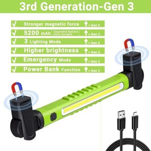 Barre lumineuse de travail LED rechargeable, lampe d'inspection pliable et portable réglable pour la réparation automobile - Product Image 4