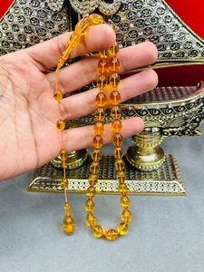 Rosario Musulmán de Resina Ecológica con Cuentas de Ámbar y Turquesa, Joyería de Oración - Product Image 4