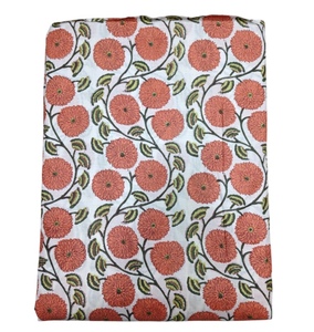 Wholesale Indian Handmade Eco-friendly 100% Cotton Printed <b>Patchwork</b> <b>Bedspread</b> Kantha Quilt Reversible Organic - Product Image 3