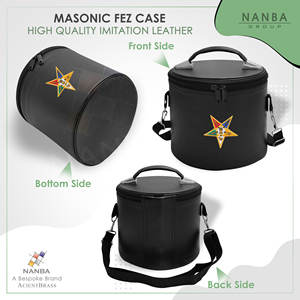 Estuche Negro para Gorro O.E.S Star con Bordado a Máquina, con Correa, Imitación Cuero, con Guantes de Algodón O.E.S Star Gratis, Caja de Almacenamiento para Gorro/Sombrero - Product Image 6