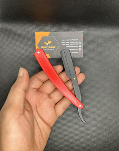 RTS Professional <b>Men</b> Face Antique Black Folding ABS Plastic Handle Stainless Steel Manual Straight <b>Razor</b> Single Blade - Product Image 1