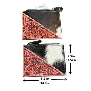 Porte-monnaie et porte-cartes en cuir véritable fait main de style nouveau pour femmes, mini portefeuille en cuir de vache véritable avec fermeture éclair - Product Image 4