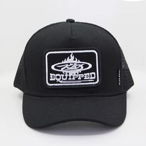 Casquette de camionneur sportive pour homme avec logo brodé, maille respirante, calotte rigide, protection solaire en sergé, style hip-hop, casquette trucker à fermeture snapback en plastique - Product Image 2
