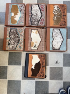 Cowhide Hand Tooled Zipper Lock Business Portfolio Binder Multifunction Traditional Vintage <b>Document</b> <b>Folder</b> With Card Holder - Product Image 5