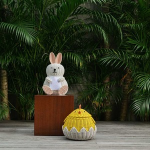 Cesta de Mimbre para Niños, Forma de Pollo, Amarilla y Blanca, para Almacenamiento de Juguetes, Venta al Por Mayor, Ecológica, Proveedor - Product Image 2