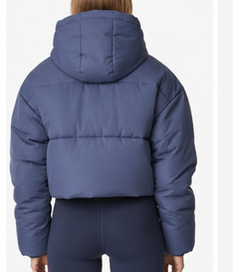 Custom Women Cropped Puffer Jacket Hooded Winter Bubble Coat Lightweight Quilted <b>Padding</b> Jacket Casual Warm Short Down jackets - Product Image 3