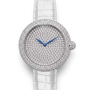 Jacab Co. Montre carrée en moissanite pavée brillante, style dessin animé, mouvement à quartz avec cristal saphir, chronographe, édition limitée, bracelet de 20 mm - Product Image 2