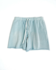 New <b>Men's</b> Casual Acid Wash Shorts Drawstring Elastic Waist Summer 100% Cotton French Terry Street Wear Unisex Acid Washed Shorts - Product Image 6