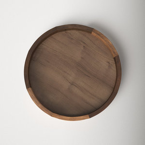 Plateau de service rond en bois à motif abstrait Art Déco, avec poignées découpées, pour une décoration intérieure moderne – Vente chaude - Product Image 4