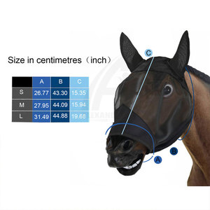 Máscara antimoscas para montar a caballo, de malla y poliéster, cómoda y ligera, de Alexandria Industries, la más vendida. - Product Image 3